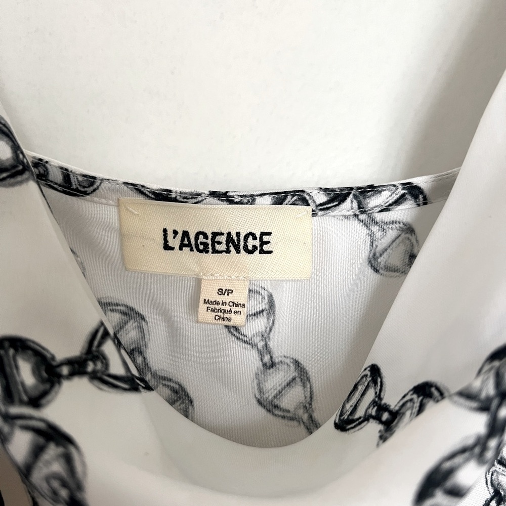 L’AGENCE Jasmina Camisole Tank In Black And White - Picture 7 of 12